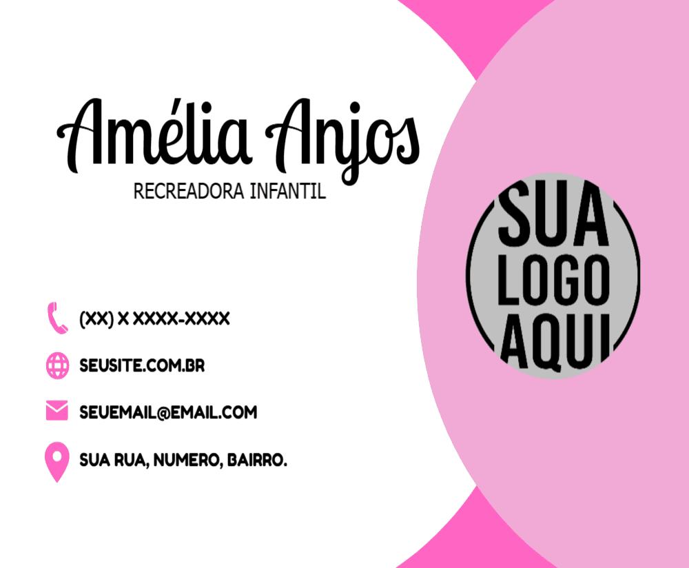 Cartão de Visita Digital Feminino e Moderno para Editar