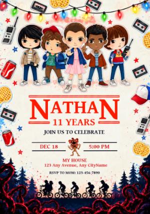 Stranger Things Birthday Invitation | Editable Digital Template