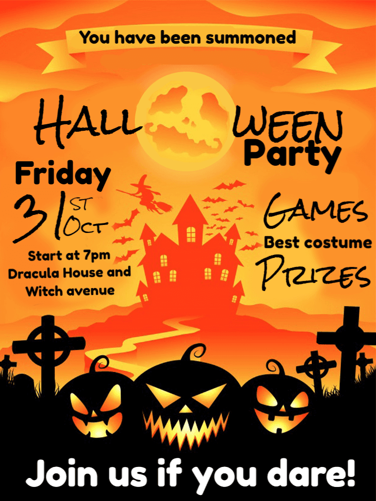 Spooky Halloween Party Invitation Editable Online