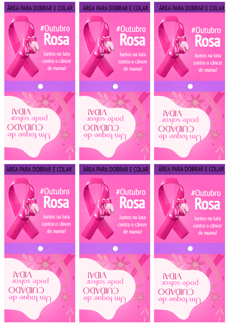 Capa de Pirulito Outubro Rosa Editável para Campanha