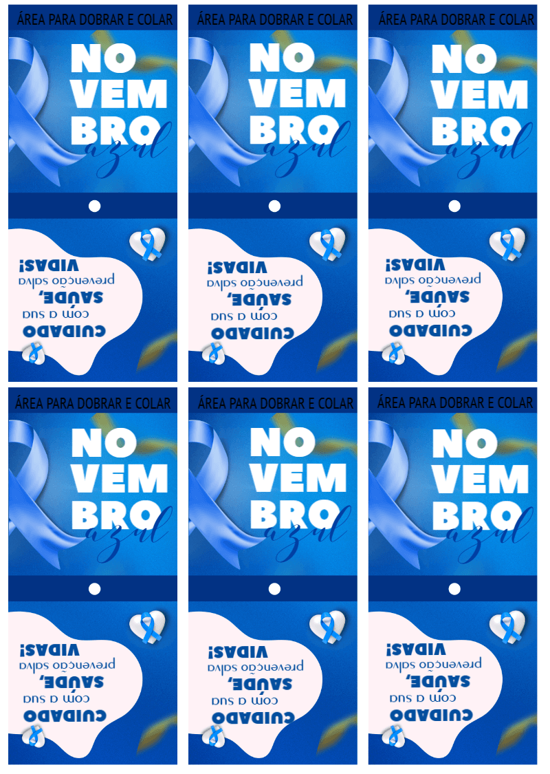 Capa de Pirulito Novembro Azul com Laço para Editar Online