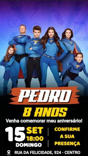 Convite de Aniversário Os Thundermans para Editar Online