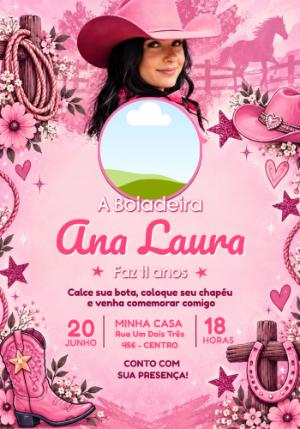 Convite Digital Ana Castela Boiadeira com Foto Editável