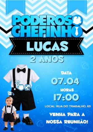 Convite Poderoso Chefinho: Vire o Chefinho com sua foto IA