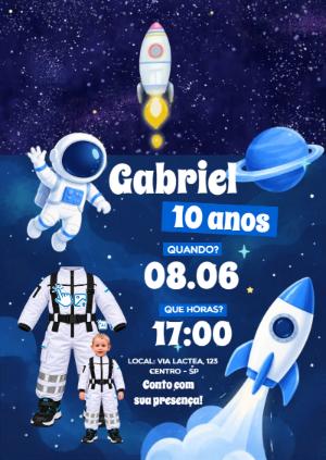 Convite Animado Astronauta: Vire o Personagem com Sua Foto IA