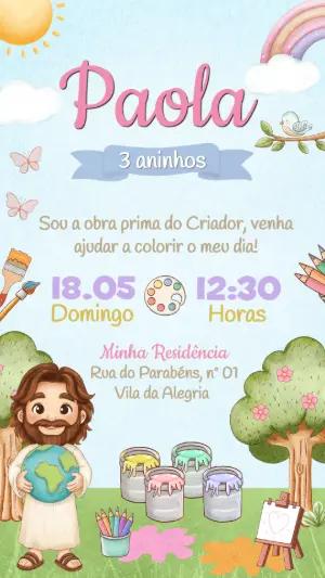 Convite O Maior Pintor do Mundo: Aniversário Infantil Editável
