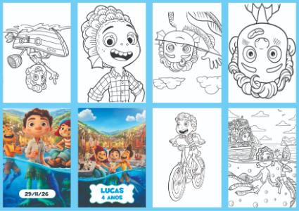 Livrinho de Colorir Luca para Aniversário Editável