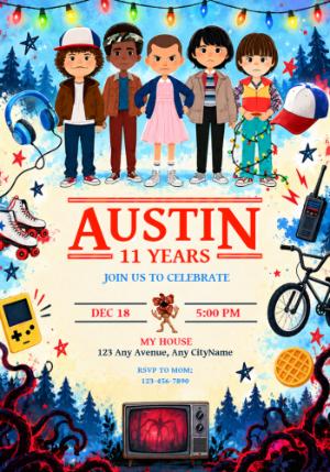 Stranger Things Birthday Invitation | Editable Template