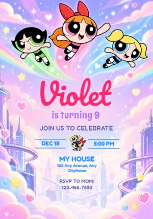 Powerpuff Girls Birthday Invitation | Editable Template