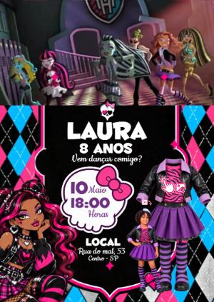 Convite Animado Monster High: Vire uma Personagem com sua Foto IA