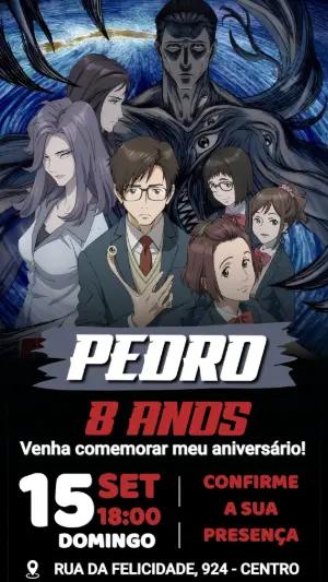 Convite de Aniversário Parasyte | Modelo Digital Editável