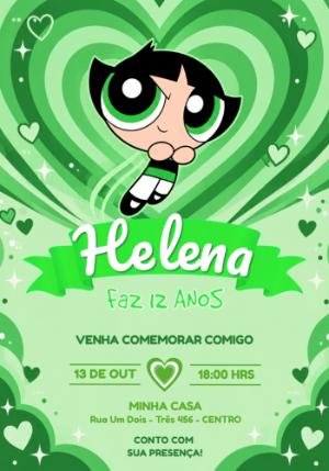 Convite Aniversário Docinho Meninas Super Poderosas Editável