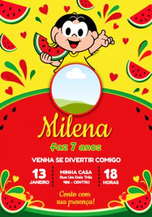 Convite de Aniversário Magali com Foto para Editar