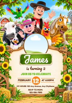 Zenon's Farm Birthday Invitation | Editable Digital Template