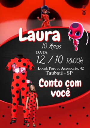 Convite Animado Ladybug: Vire a personagem com sua foto IA