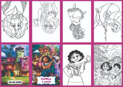 Livrinho de Colorir Encanto para Aniversário Editável