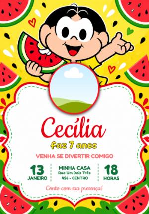 Convite de Aniversário Magali com Foto para Editar Online