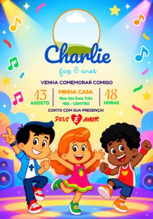 Convite de Aniversário 3 Palavrinhas com Foto para Editar