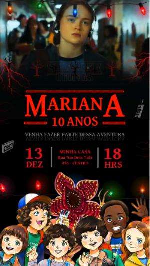 Convite Animado Stranger Things para Aniversário | Edite Online