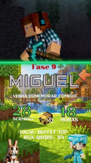 Convite Animado de Aniversário Minecraft: Vídeo para Editar