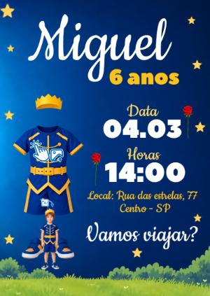 Convite O Pequeno Príncipe: Vire o Personagem com Sua Foto (IA)