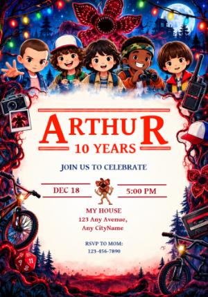 Stranger Things Birthday Invitation | Editable Digital Template