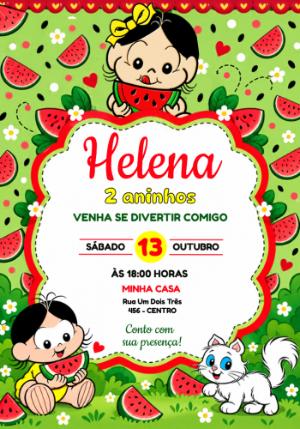 Convite de Aniversário Magali Baby para Editar Online