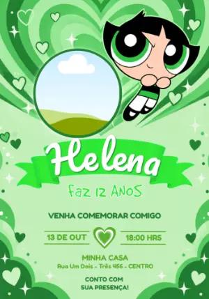 Convite de Aniversário Docinho com Fundo de Corações para Editar