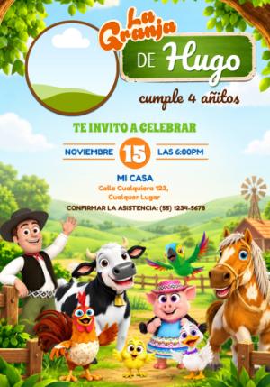 Invitación de Cumpleaños La Granja de Zenón para Editar