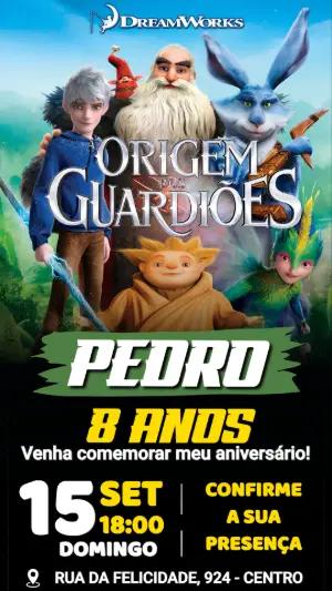 Convite de Aniversário A Origem dos Guardiões Editável