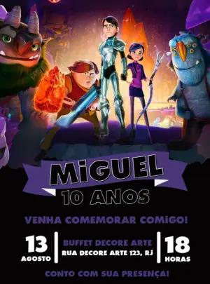 Convite Aniversário Caçadores de Trolls para Editar Online