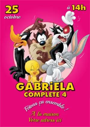 Invitation d'anniversaire Looney Tunes colorée à modifier