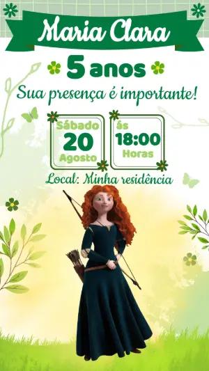 Convite Aniversário Valente Merida Editável