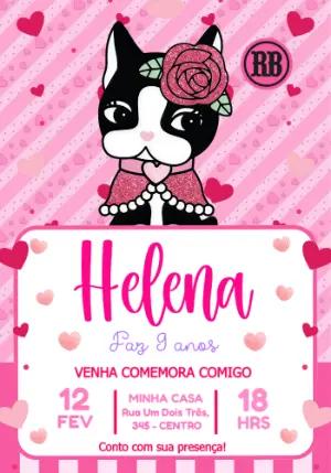 Convite de Aniversário Rebecca Bonbon Editável