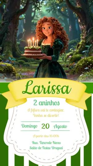 Convite Digital Aniversário Princesa Valente para Editar