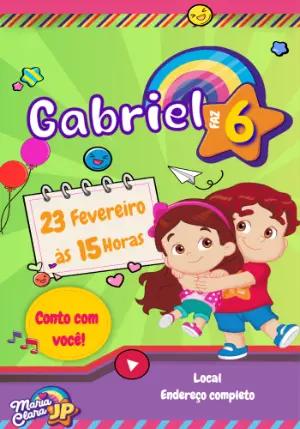 Convite Digital Maria Clara e JP Aniversário Infantil Editável