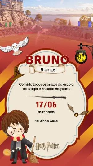 Convite Animado Harry Potter: Vídeo de Aniversário para Editar