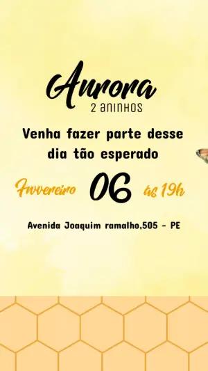 Vídeo Convite de Aniversário Abelhinha para Editar