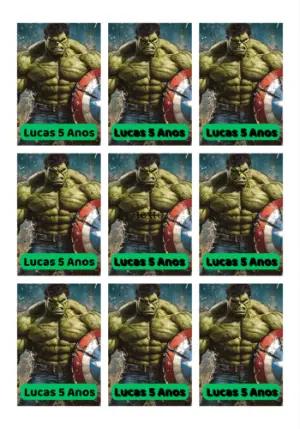 Tag de Aniversário Hulk para Editar e Imprimir Online