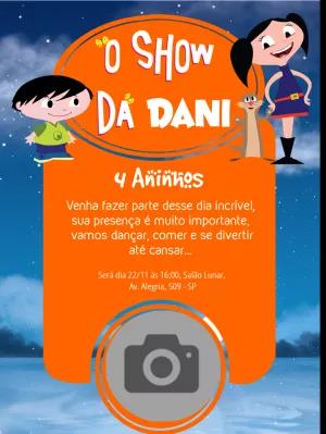 Convite Aniversário Show da Luna com Foto para Editar Online