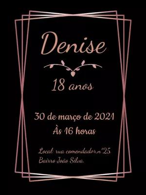 Convite de Aniversário Rosê Gold Elegante para Editar Online