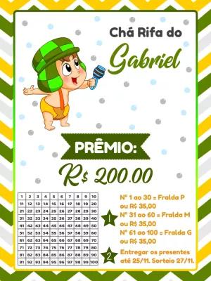 Convite Chá Rifa Chaves Baby Editável para Imprimir