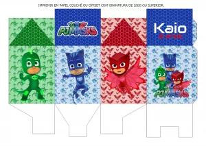 Caixa Milk Editável PJ Masks para Lembrancinha de Aniversário