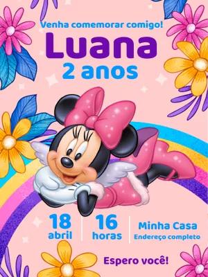 Convite de Aniversário Minnie Mouse para Editar Online