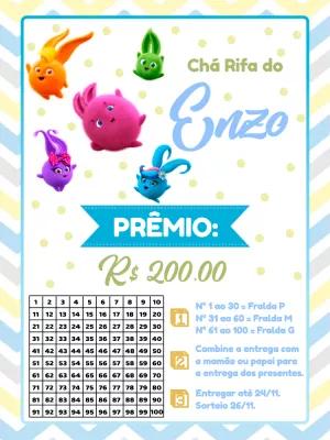 Chá Rifa Sunny Bunnies com Personagens para Editar Online