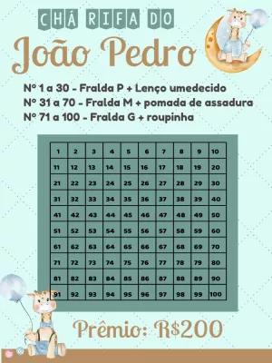 Chá Rifa Girafinha para Bebê: Convite Editável Online
