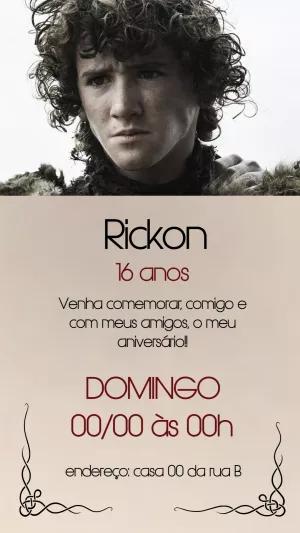 Convite Aniversário Game of Thrones com Foto para Editar Online