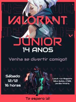 Convite de Aniversário Valorant com Jett para Editar Online
