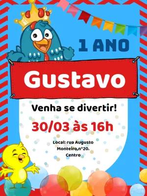 Convite Aniversário Galinha Pintadinha para Editar Online