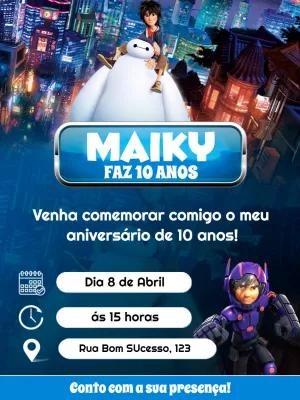 Convite Aniversário Operação Big Hero para Editar Online